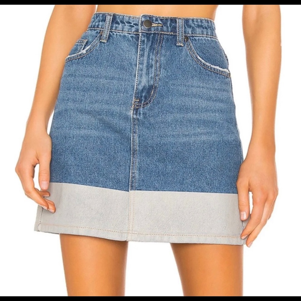 Superdown Two toned Denim Skirt